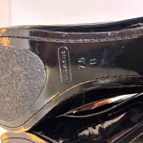 Coach Black Patent Leather High Heels 7.5 - Picture 10 of 10